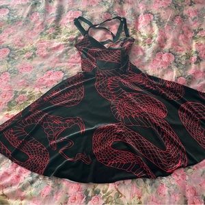 Blackmilk BNWT size XS Red Venomous velvet dark magic mini dress